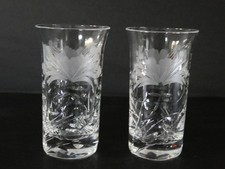 Royal Brierley Crystal Honeysuckle  Design Small Post Vase 3 3/4" Tall x 2