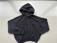 H&M Ladies Black Cotton Hoodie Hooded Sweatshirt  S Small Black