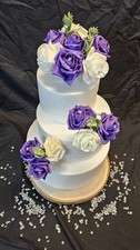 Faux Wedding Flowers Rose Cake