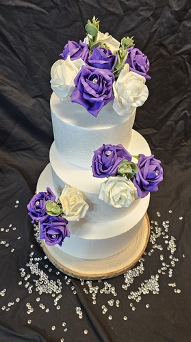 Faux wedding flowers - faux, cake