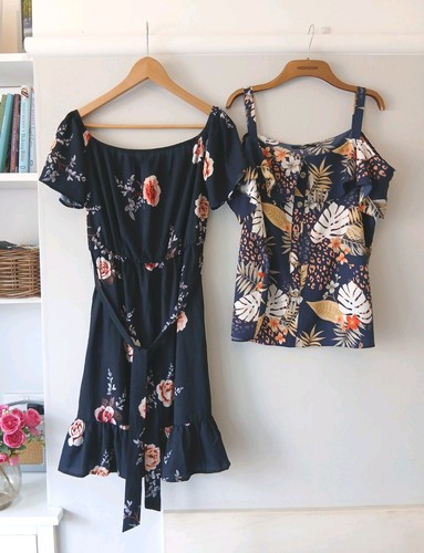 Ladies blue floral dress - floral, &