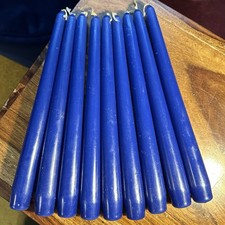 Set Of 9 Blue Dinner Candles