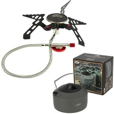 NGT Fishing Gas Portable Stove 3000w + Kettle 1.1L for Bivvy Shelter Camping 