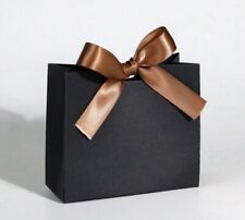 5 Black Elegant Gift Bags, Mini Treat Boxes with Ribbon, Birthday, Wedding
