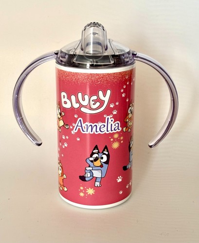 Bluey pink red sippy - red, 12oz