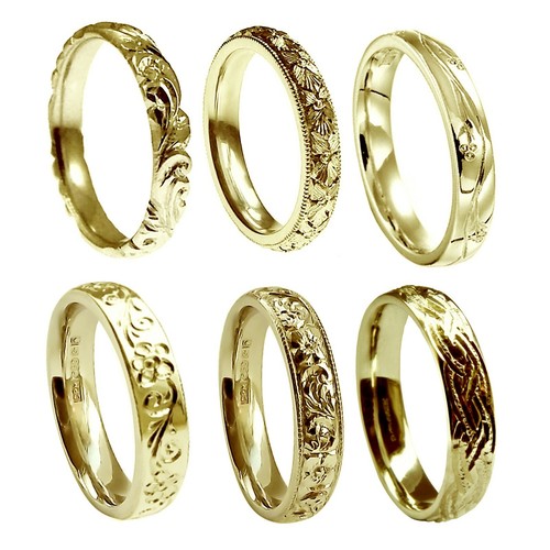Hand engraved wedding rings - hand,
