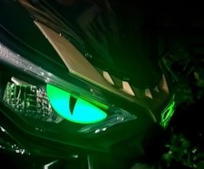 3D Luminous DEVILS EYES Vinyl Motorcycle  Stickers Scooter Bike Helmet headlight