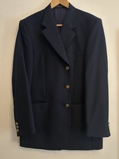 Crombie (40S)Navy + Gold Button Classic Blazer Jacket
