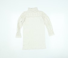 Savida Women’s Ivory Lace Roll Neck Long Sleeve Blouse Size S