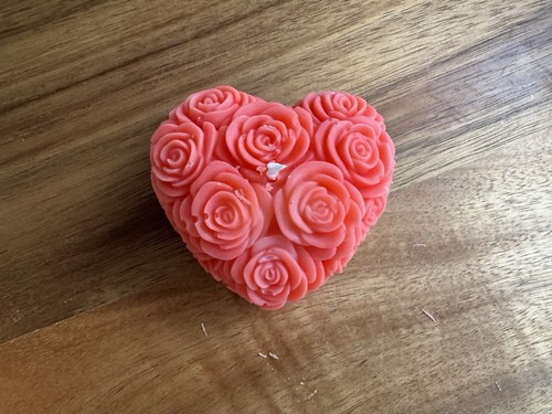 Heart shaped rose candle - heart,