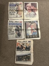 Original Vintage Daily Mail Newspaper Death of Princess Diana 1997 X5, Bundle