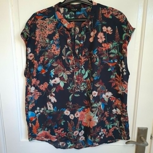 Vila blouse navy bird - blouse, floral