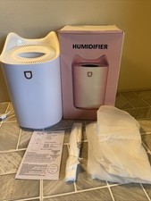 K7 Dual Mist Humidifier 3300ml - USB Powered Quiet Cool Mist, Cat Ear Design 
