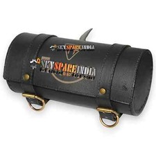 Black Leather Tool Roll Bag