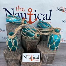 5 - Aqua Glass Bottles On Rope