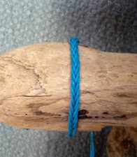 Fair Trade Slim Blue Cotton Braided Thai Wristband Handcrafted Bracelet