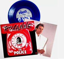 EX/EX The Police Roxanne + Lyric Card 7" Blue VINYL 45