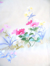 [AYANE] SPRING FLOWER FIELD 1 - Japanese Silk  KIMONO Fabric