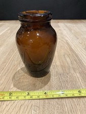 Vintage Amber Glass Virol Jar