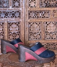 Vtg 70s Platform Shoes Leather