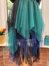 Lovely Lagenlook Arty Mesh Net Tulle Tutu Layered Pleated Skirt 12 14 16