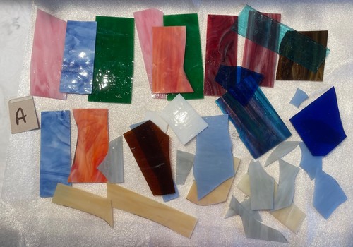 Stained glass off cuts - glass,