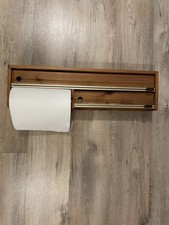 Vintage Anri Italy Wooden Wall Kitchen Roll Foil & Cling Film Dispenser, Working