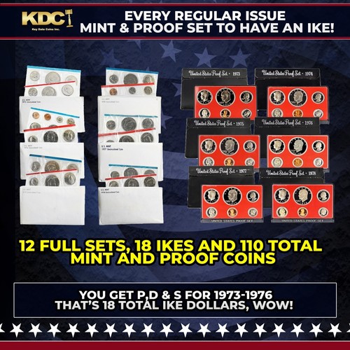 Full ike dollar mint and - dollar, proof