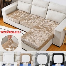 Velvet 1/2/3/4 Seater Crushed Stretch Sofa Covers Settee Protector Slipcovers