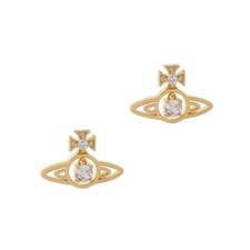 Vivienne Westwood Gold Sheila Stud Earrings With Gift Packaging
