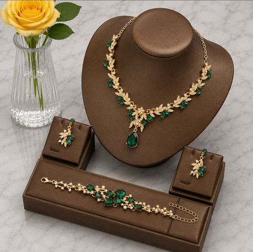 Emerald green and - , gold