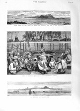 Original Old Antique Print