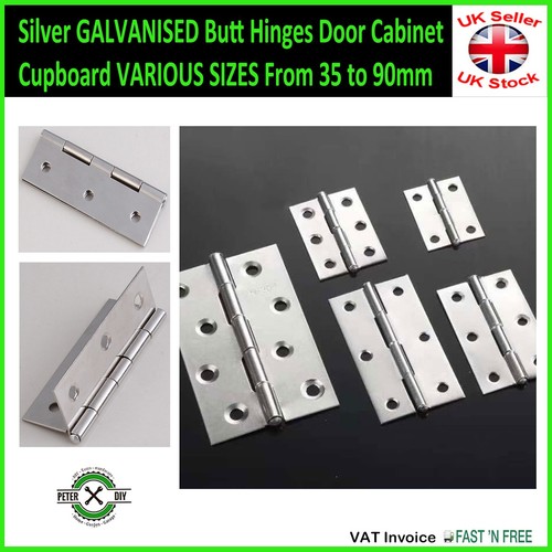 Silver galvanised butt hinges - galvanised,