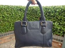 GIGI Medium Soft Navy Leather Tote/Underarm Handbag Ex Condition