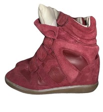 ISABEL MARANT Bekett Suede Leather Wedge Sneakers Trainers UK4 37 Us7 New Auth