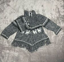 Handmade Peruvian Baby Alpaca Wool Poncho with Hat - Fits up to 2 Years