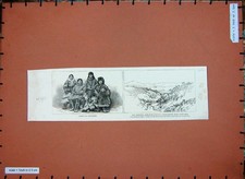 Original Old Antique Print