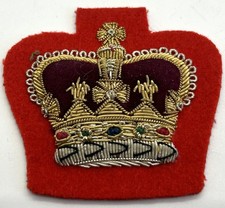 British Military Warrant Officer Class 2 WO2 Gold Wire Red Uniform Rank Patch