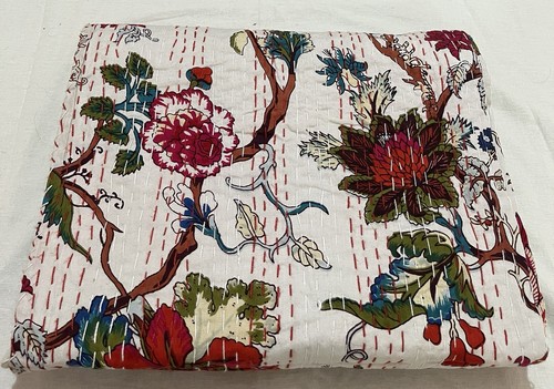 Indian kantha quilt bedspread - indian,