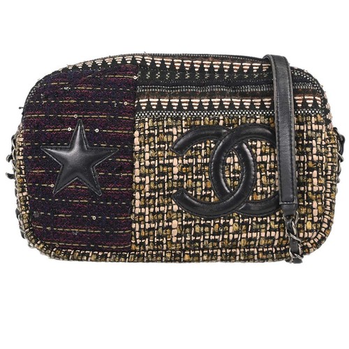 Chanel brown tweed paris - brown,