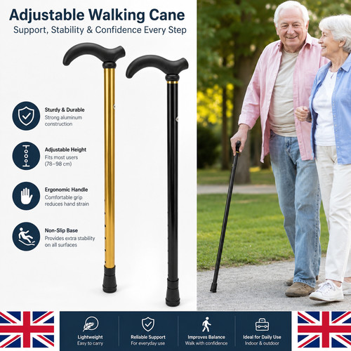 Adjustable walking cane for - walking,