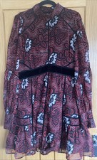 Ted Baker Red Black White Knee Length Dress Size 5 14, 16 Approx NEW