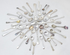 Salt Mustard Spoons Job Lot Mixed Designs Silver Plated Ornate Plain Styles