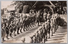 CANTERBURY Lads Brigade Lined up St Martin's Church Lychgate RP Postcard Unused