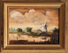 Well Executed Framed And Signed Oil On Board "THURNE MILL" NORFOLK 