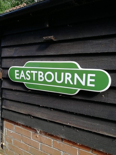 Eastbourne totem enamel sign - enamel,