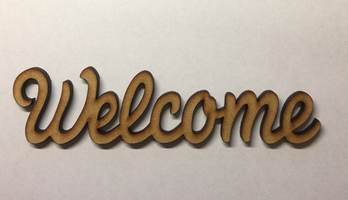 Welcome sign wooden standing - sign,