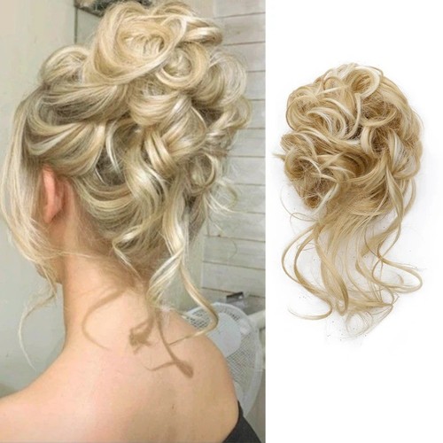 Curly real human messy - real, bun
