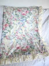 Vintage ST MICHAEL  Single Duvet Cover Floral Roses & Stripes , Lemon/Pink/Blue