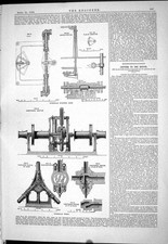 Antique Old Print Engineering 1884 Hydraulic Winch Steering Gear Instruments